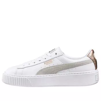 Кроссовки basket platform euphoria rg 'white gray gold' Puma, белый