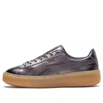 Кроссовки basket platform luxe 'silver' Puma, серебряный