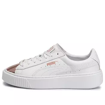 Кроссовки basket platform metallic 'white rose gold' Puma, белый