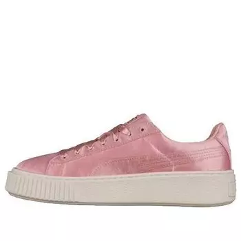Кроссовки basket platform satin pink lace up 'pink' Puma, розовый