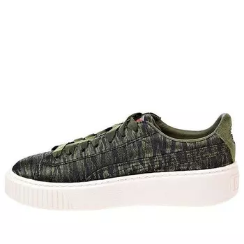 Кроссовки basket platform vr 'green white' Puma, зеленый
