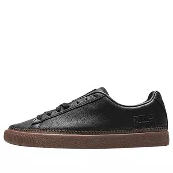 Кроссовки basket stitched low-top sneakers black/brown Puma, черный