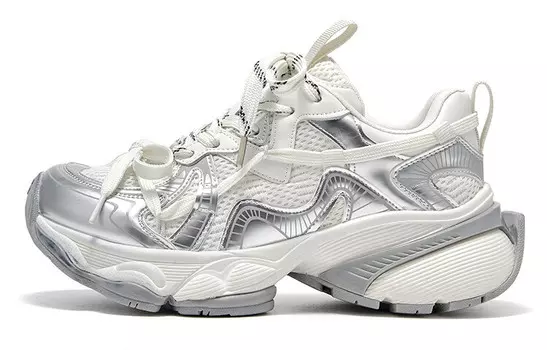 Кроссовки Beau Today Chunky Sneakers Women's Low-top White/Silver, белый/серебряный