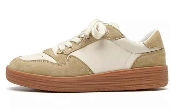 Кроссовки Beau Today Stylish Skateboarding Shoes Women's Low-top Beige/Khaki, бежевый