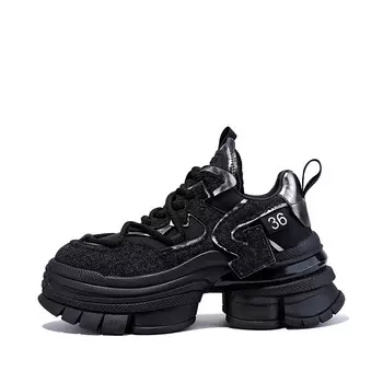 Кроссовки BELLALILY Chunky Sneakers Women's Low-Top, черный