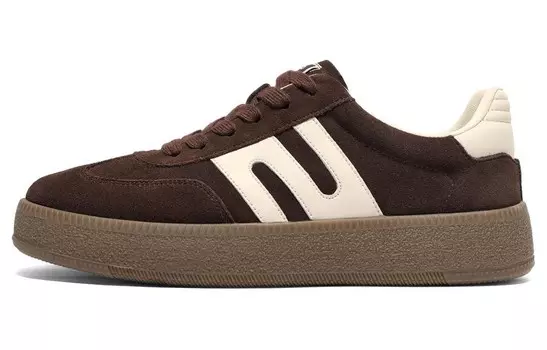 Кроссовки BELLE Skateboarding Shoes Men Low-top, цвет Light apricot color/deep coffee color - velvet-lined