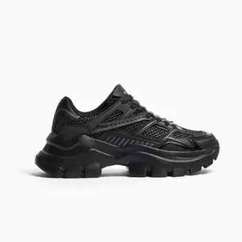 Кроссовки Bershka Contrast Mesh, черный
