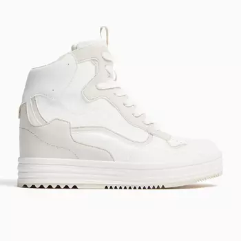 Кроссовки Bershka High Top With Inner Wedge, белый