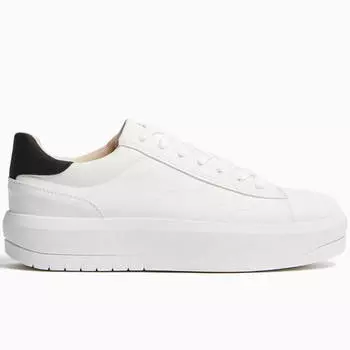 Кроссовки Bershka Platform With Coloured Heel Detail, белый