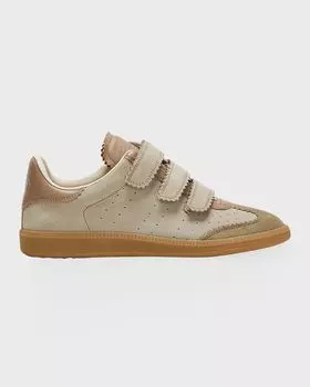 Кроссовки Beth из смешанной кожи с тройной фиксацией Isabel Marant, цвет Taupe