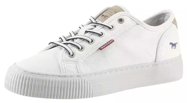 Кроссовки без шнуровки Mustang Shoes, кроссовки на платформе, тапочки, повседневная обувь на резинке, белый