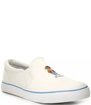 Кроссовки без шнуровки Polo Ralph Lauren для девочек Keaton Preppy Girl Bear (для младенцев), слоновая кость