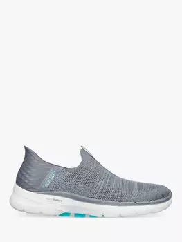 Кроссовки без шнуровки Skechers Go Walk 6 Fabulous View, серые