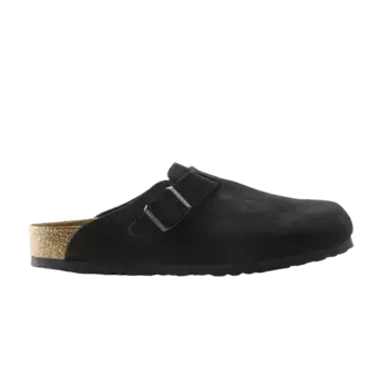 Кроссовки Birkenstock Boston Soft Footbed Suede Black, черный