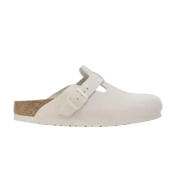 Кроссовки Birkenstock Boston Soft Footbed Suede Leather Antique White, белый