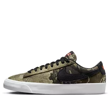 Кроссовки blazer low pro gt premium sb 'olive realtree' Nike, черный