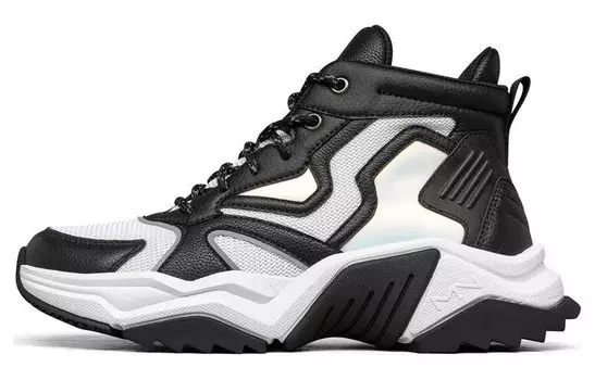 Кроссовки Block Chunky женские высокие белые/черные Skechers