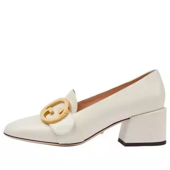 Кроссовки blondie pump 'white leather' Gucci, белый