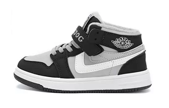 Кроссовки BOBDOG Kids Skateboarding Shoes Kids Mid-top, черный/серый