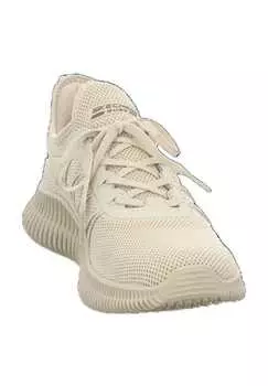 Кроссовки Bobs Geo, текстильные, на шнуровке, женские SKECHERS, цвет Tpe Taupe Knit
