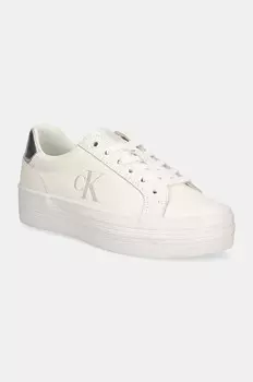 Кроссовки BOLD VULC FLATF LACEUP LTH Calvin Klein Jeans, белый