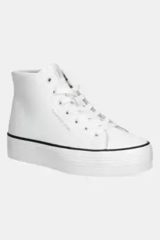 Кроссовки BOLD VULC FLATF MID LTH IN Calvin Klein Jeans, белый