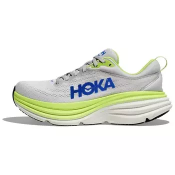 Кроссовки Bondi 8 для бега мужские с низким верхом Stardust серые / светло-зеленые Hoka One One