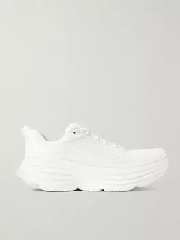 Кроссовки Bondi 8 из сетчатой ткани с резиновой окантовкой Hoka One One, белый