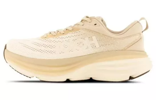 Кроссовки Bondi 8 мужские низкие белые/коричневые Hoka One One
