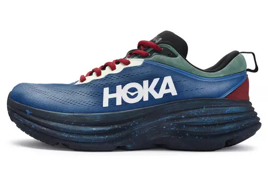 Кроссовки Bondi 8 мужские низкие синие/красные Hoka One One