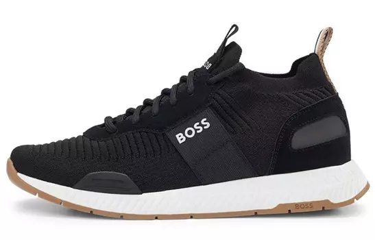 Кроссовки BOSS Knitted-upper Low-top Sneakers, черный