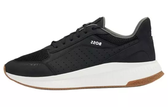 Кроссовки BOSS Leather Low-top Sneakers, черный