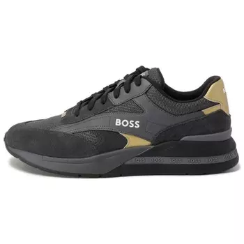 Кроссовки BOSS Logo-embellished Low-top Sneakers, черный/серый