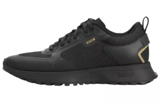 Кроссовки BOSS Mesh-embellished Low-top Sneakers, черный