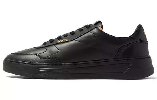 Кроссовки BOSS Panelled Leather Sneakers, черный