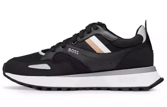 Кроссовки BOSS Striped Lace-up Sneakers, черный