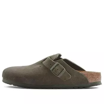 Кроссовки boston suede leather regular 'suede moss green' Birkenstock, зеленый