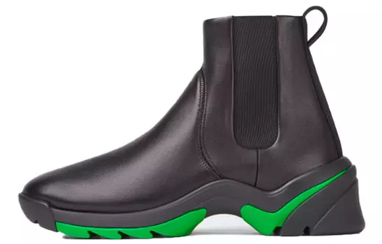 Кроссовки Bottega Veneta Flash High Top, черный / зеленый
