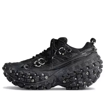 Кроссовки bouncer screw sneakers 'black mesh and nylon with piercing' Balenciaga, черный