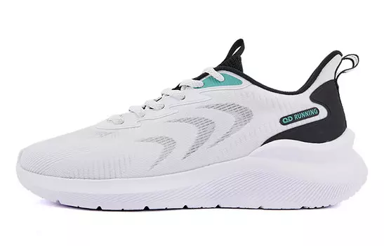 Кроссовки Breaking Wind для бега мужские с низким верхом белого/черного цвета Qiaodan