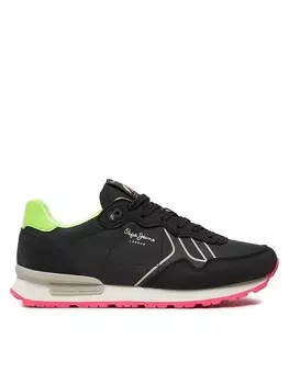 Кроссовки Brit Neon W Pepe Jeans, черный