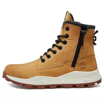 Кроссовки brooklyn side zip sneaker wide fit boot 'wheat nubuck' Timberland, желтый