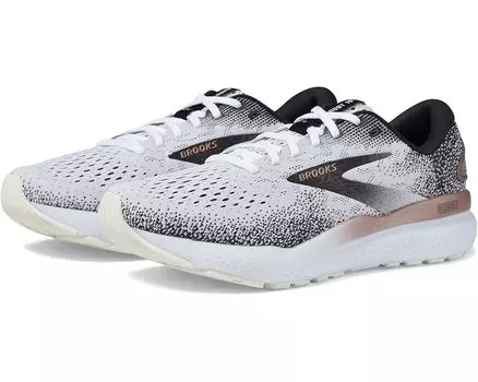 Кроссовки Brooks Ghost 16, цвет White/Black/Rose Gold