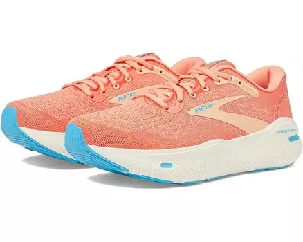 Кроссовки Brooks Ghost Max, цвет Papaya/Apricot/Blue