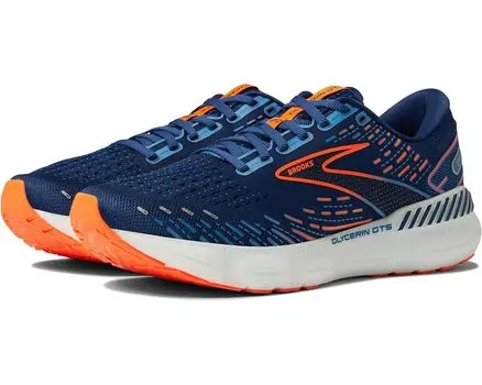 Кроссовки Brooks Glycerin GTS 20, цвет Blue Depths/Palace Blue/Orange