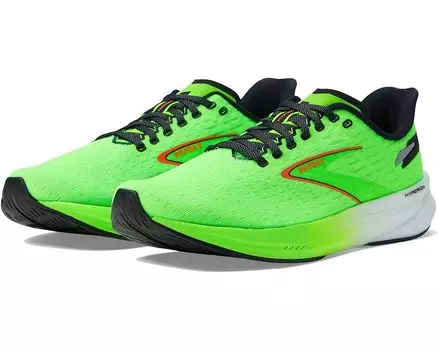 Кроссовки Brooks Hyperion, цвет Green Gecko/Red Orange/White