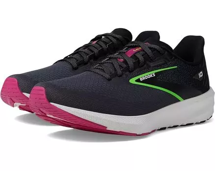 Кроссовки Brooks Launch 10, цвет Black/Blackened Pearl/Green