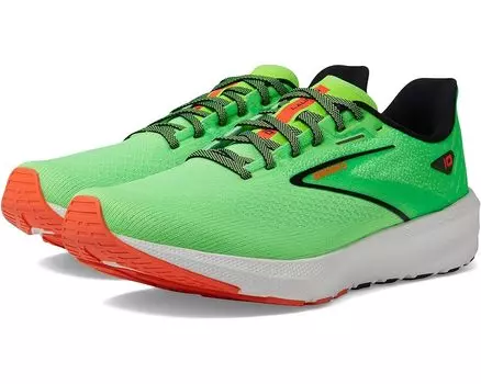 Кроссовки Brooks Launch 10, цвет Green Gecko/Red Orange/White