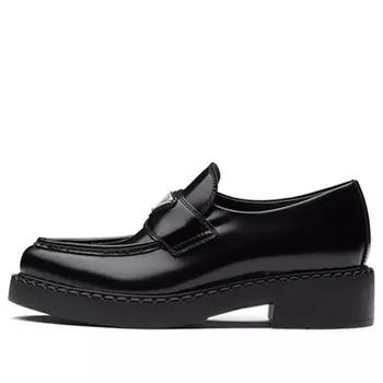 Кроссовки brushed leather pointy monolith loafers 'black' Prada, черный