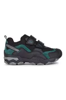 Кроссовки Buller из кожи и замши Geox, черный